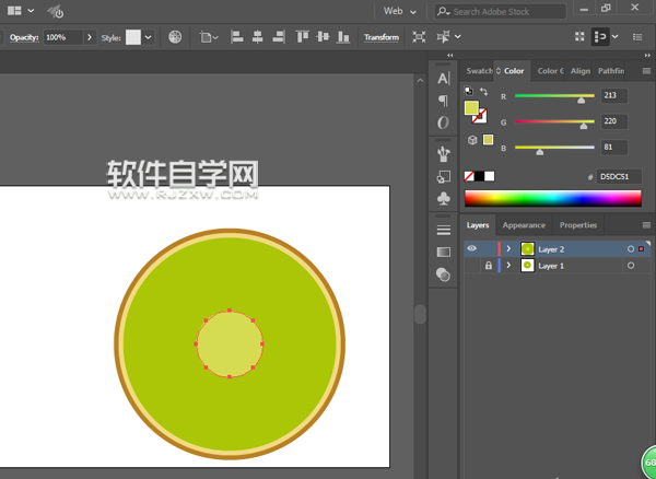 ai怎么畫(huà)獼猴桃圖案