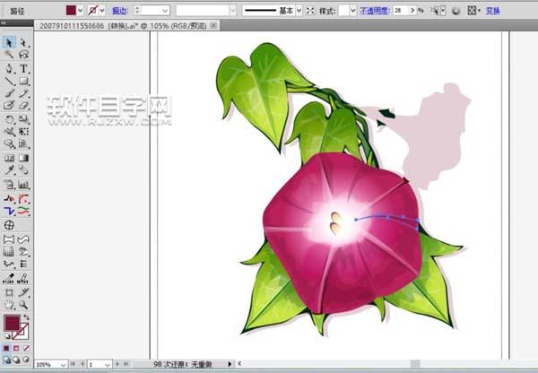 ai怎么畫牽牛花圖案