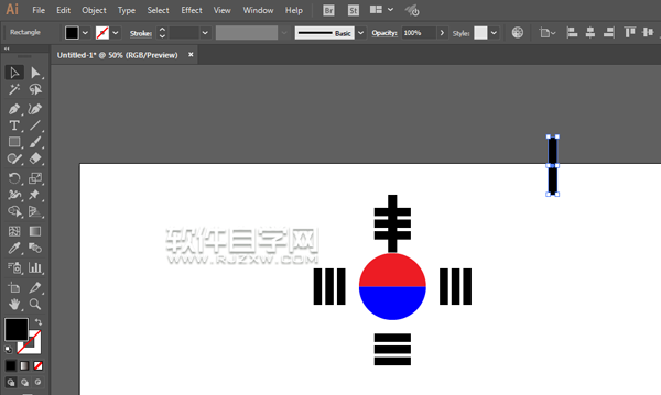 ai怎么畫韓國國旗