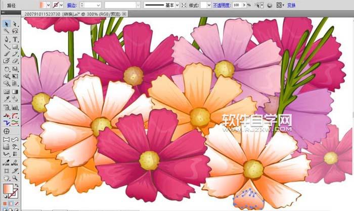 用AI設計波斯菊畫法