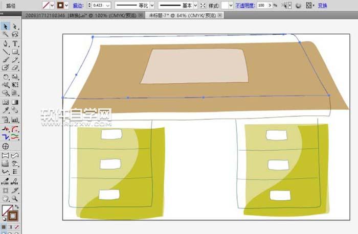 AI怎么畫老師辦公桌簡筆畫