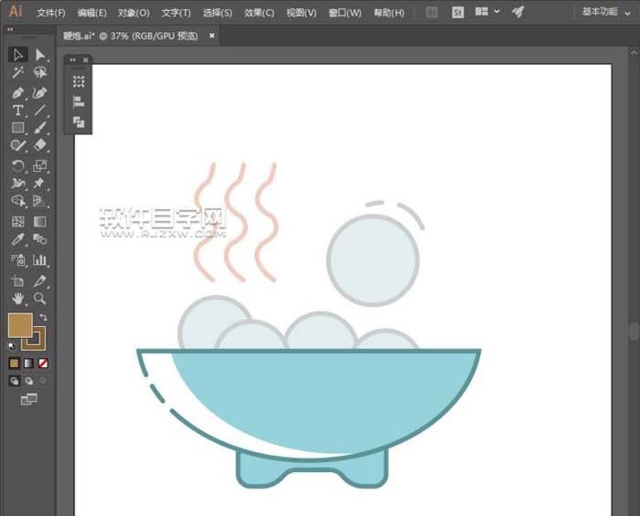 AI怎么畫一碗湯圓簡筆畫