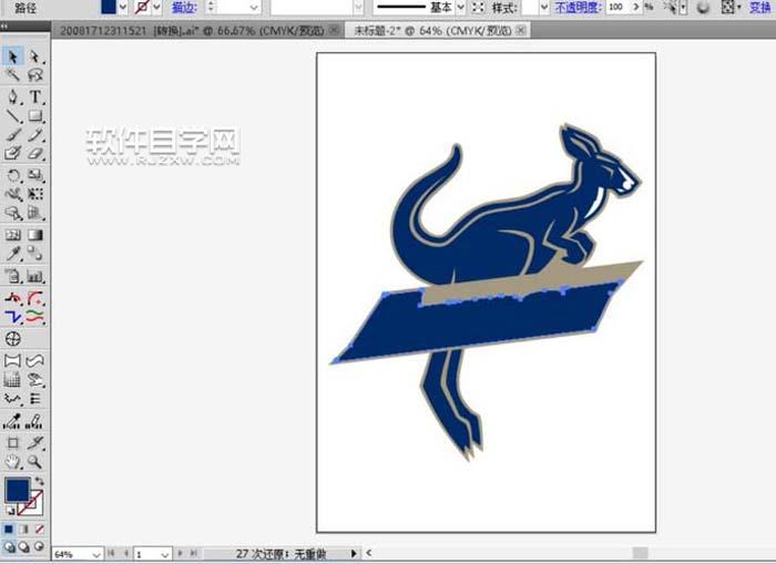 AI怎么繪制袋鼠簡筆畫
