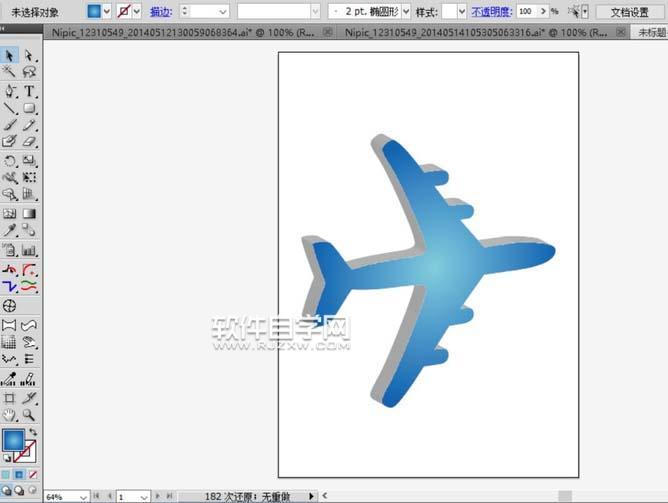 ai畫立體飛機圖標的方法