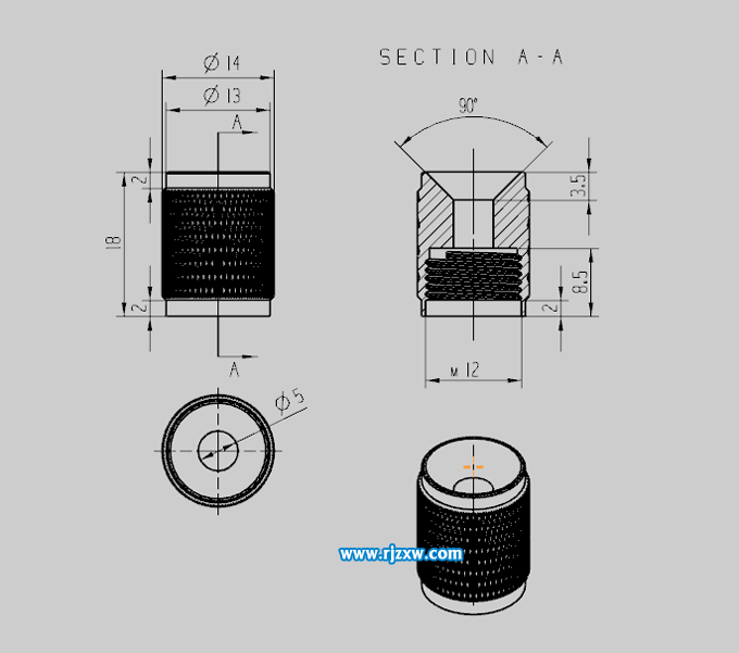 UG12.0繪制強光手電燈頭配件教程
