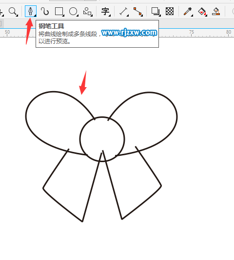 CDR設(shè)計(jì)蝴蝶心結(jié)簡(jiǎn)筆畫(huà)教程