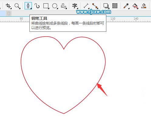 CDR設(shè)計(jì)蝴蝶心結(jié)簡(jiǎn)筆畫(huà)教程