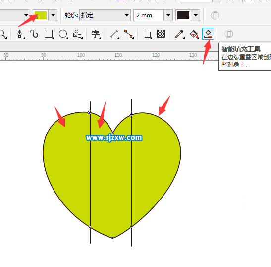 CDR設(shè)計(jì)蝴蝶心結(jié)簡(jiǎn)筆畫(huà)教程