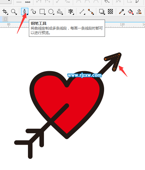 一箭穿心怎么用CDR繪制