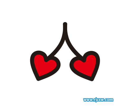 CDR繪制櫻桃心簡筆畫教程