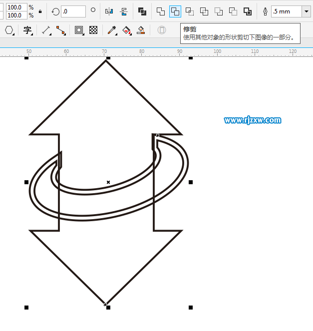 CDR繪制上下箭頭原創(chuàng)教程