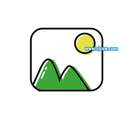 可愛卡通的照片APP圖標怎么用AI設計