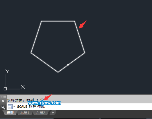 CAD怎么放大多邊形