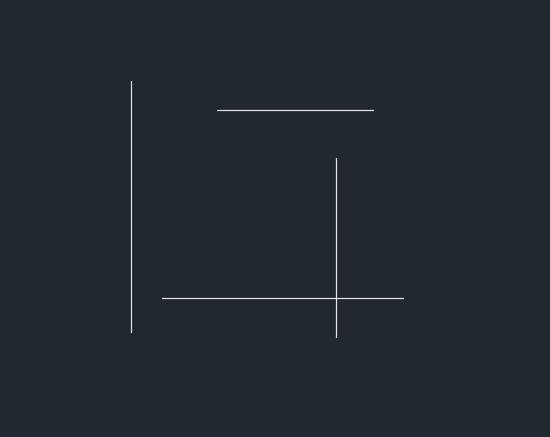 怎么用CAD快速把四條不相交線合成矩形