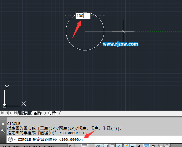CAD以直徑參數畫圓的方法