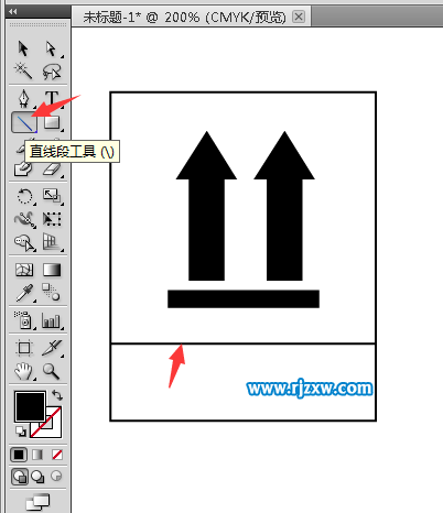 外箱向上圖標怎么用AI設計