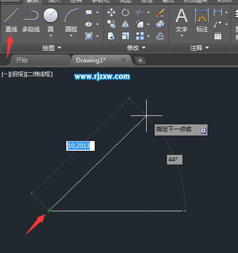 cad2016怎樣畫有角度的斜線