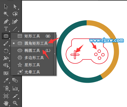 AI繪制游戲中心UI圖標教程