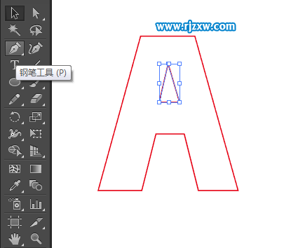 怎么用AI差集功能制作A字效果