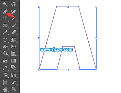 怎么用AI差集功能制作A字效果