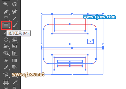 怎么用AICC矩形工具制作打印機圖標