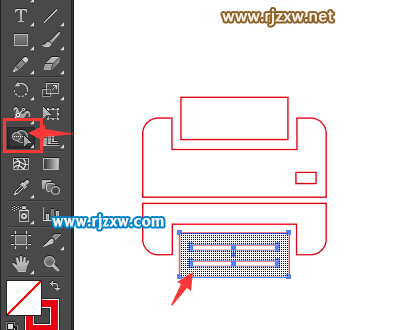 怎么用AICC矩形工具制作打印機圖標