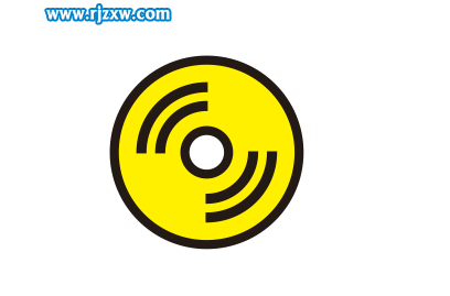 CDR制作黃色主題的光盤圖標制作