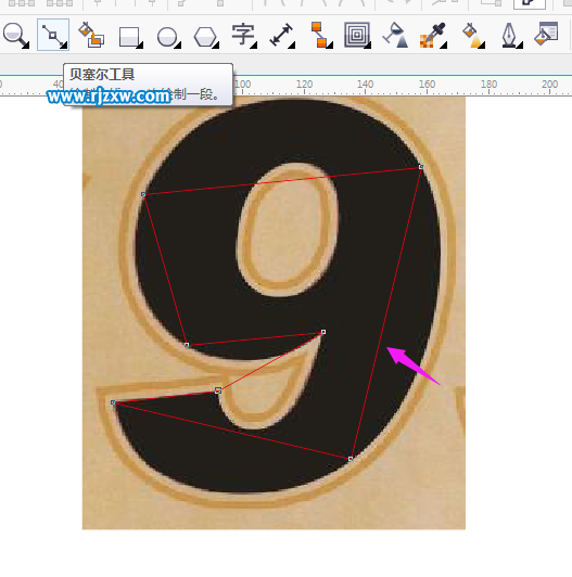CorelDRAW用鋼筆工具摳文字教程