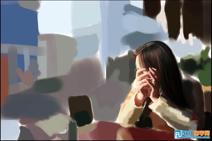 PS繪制靜靜等待的美女教程