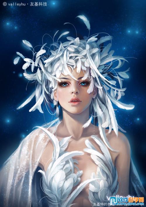 PS手繪漂亮的羽毛