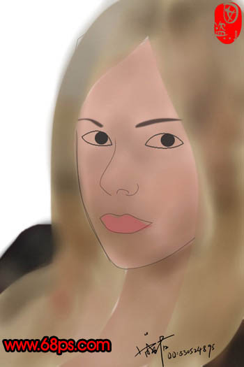 PS繪制金發美女