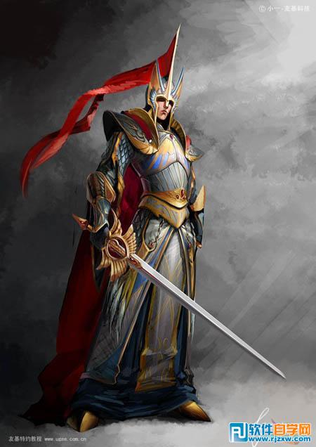 PS結(jié)合數(shù)位板繪制超酷的盔甲武士