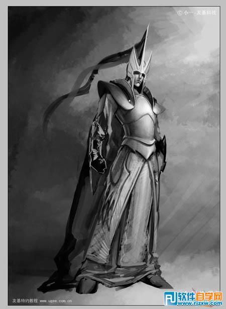 PS結(jié)合數(shù)位板繪制超酷的盔甲武士
