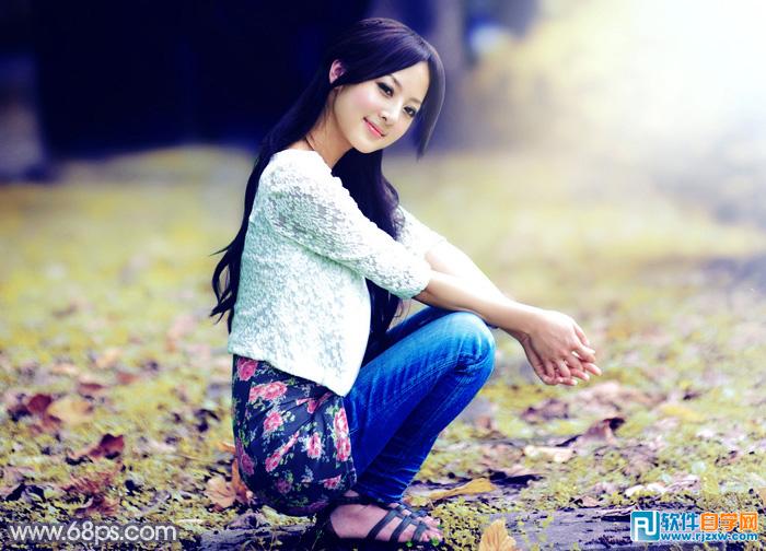 教你用PS給廈大校花調些秋季淡黃色