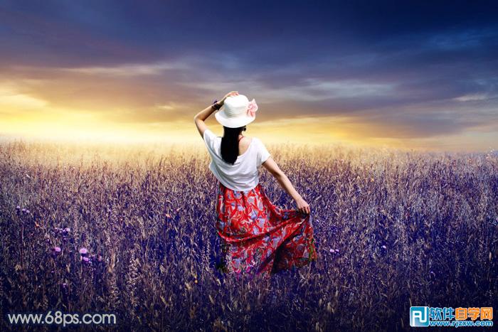 教你怎么用PS給同事照片調些秋季暖色霞光