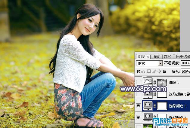 教你用PS給廈大校花調些秋季淡黃色