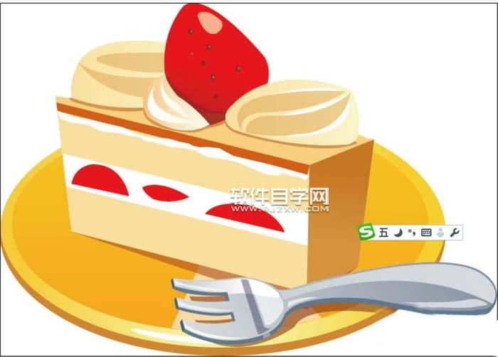 AI繪制草莓奶油蛋糕的方法