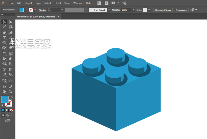 ai繪制樂高積木的方法