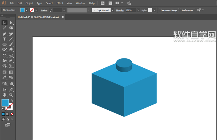 ai繪制樂高積木的方法