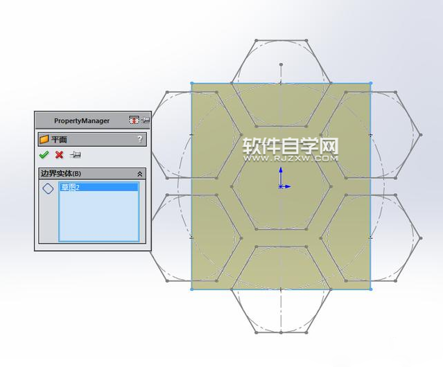 SolidWorks六邊形鏤空圓環建模的方法