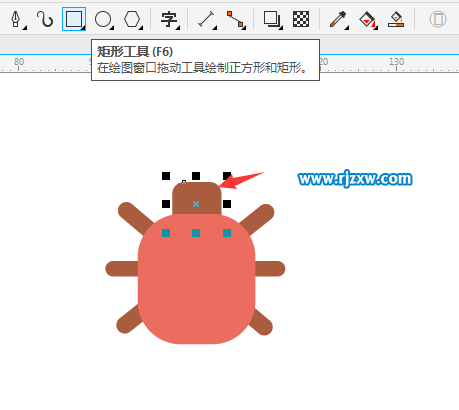 利用CDR矩形工具繪制昆蟲簡筆畫