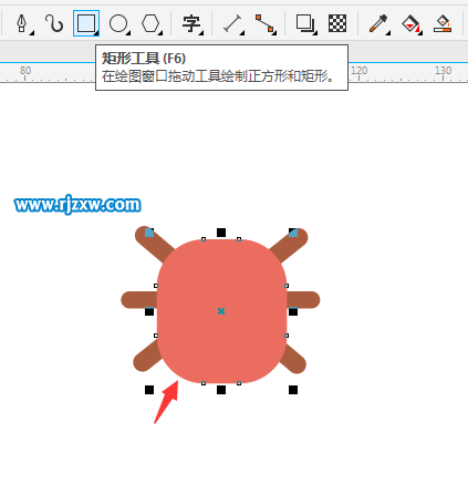利用CDR矩形工具繪制昆蟲簡筆畫