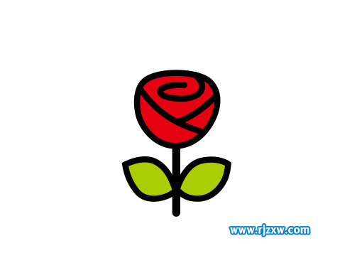 CDR鋼筆工具繪制玫瑰簡筆畫