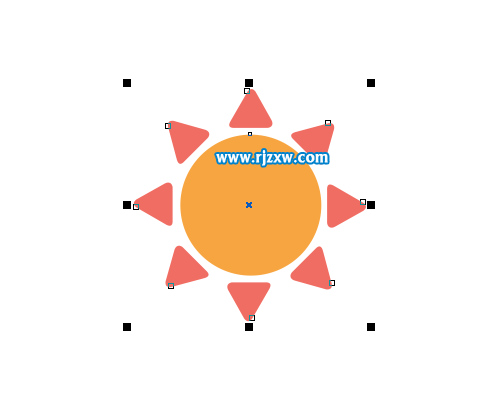 利用CDR變換旋轉做太陽花