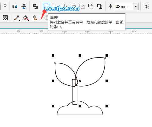 CDR制作小草簡筆畫的方法