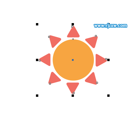 利用CDR變換旋轉做太陽花