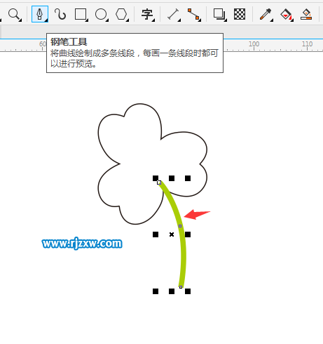 利用CDR旋轉復制做三合葉圖案