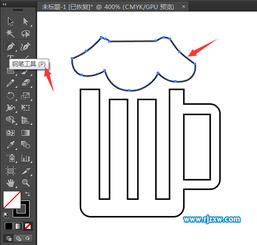 怎么用AI畫(huà)出奶茶杯子圖標(biāo)