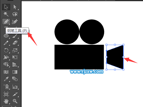 簡筆畫的攝影機圖標怎么用AI畫出來