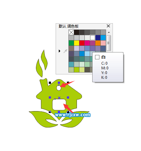 CDR繪制一個(gè)環(huán)保主題的房子圖標(biāo)